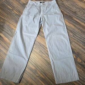 Banana Republic Mens Wide Leg Chino Pants Light Blue Gray Button Fly 33x31